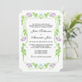 Élégant Faire-part de mariage de fleurs et de perl (Debout devant)