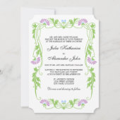 Élégant Faire-part de mariage de fleurs et de perl (Devant)