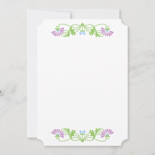 Élégant Faire-part de mariage de fleurs et de perl (Dos)