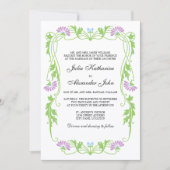 Élégant Faire-part de mariage de fleurs et de perl (Devant)