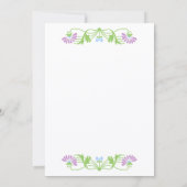 Élégant Faire-part de mariage de fleurs et de perl (Dos)