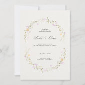 Élégant Faire-part de mariage de fleurs minimalist (Devant)