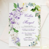 Élégant Faire-part de mariage de fleurs pourpres d