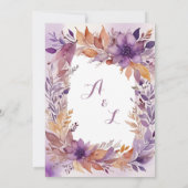 Élégant Faire-part de mariage de fleurs pourpres r (Dos)