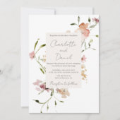 Élégant Faire-part de mariage de fleurs sauvages (Devant)