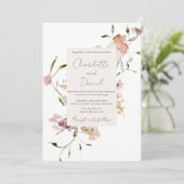 Élégant Faire-part de mariage de fleurs sauvages (Debout devant)