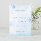 Élégant Faire-part de mariage de flocon de neige e (Debout devant)