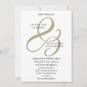 Élégant Faire-part de mariage de fond vert Sage (Devant)