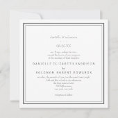 Élégant Faire-part de mariage de frontière classiq (Devant)