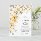 Élégant Faire-part de mariage de la marguerite de  (Debout devant)