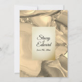 Élégant Faire-part de mariage de marbre doré (Dos)