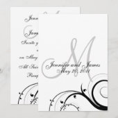 Élégant Faire-part de mariage de monogramme à bala (Devant / Derrière)