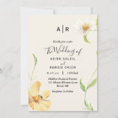 Élégant Faire-part de mariage de monogramme Daisy (Devant)