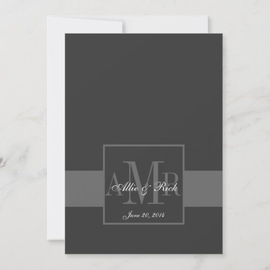 Élégant Faire-part de mariage de monogramme de cha (Devant)