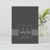 Élégant Faire-part de mariage de monogramme de cha (Debout devant)