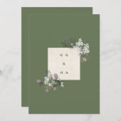 Élégant Faire-part de mariage de monogramme de tig (Devant / Derrière)