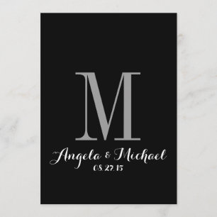 Élégant Faire-part de mariage de Monogramme noir b