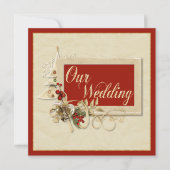 Élégant Faire-part de mariage de Noël (Devant)