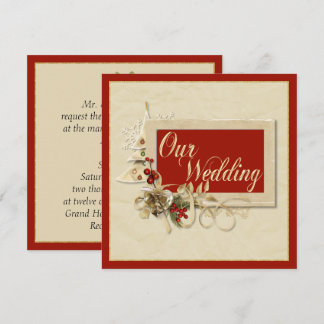 Élégant Faire-part de mariage de Noël