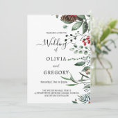 Élégant faire-part de mariage de Noël (Debout devant)