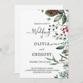 Élégant faire-part de mariage de Noël (Devant / Derrière)