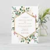 Élégant Faire-part de mariage de Noël (Debout devant)