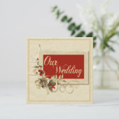 Élégant Faire-part de mariage de Noël Or (Debout devant)