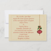 Élégant Faire-part de mariage de Noël Or (Dos)