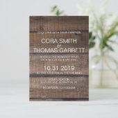 Élégant Faire-part de mariage de palette en bois r (Debout devant)