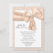 Élégant Faire-part de mariage de pêche (Devant)