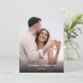 Élégant Faire-part de mariage de photos de fleurs  (Debout devant)