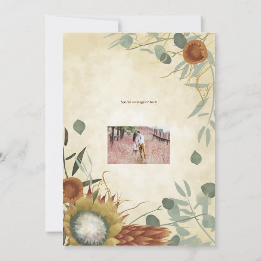 Élégant Faire-part de mariage de protéines d'autom (Dos)