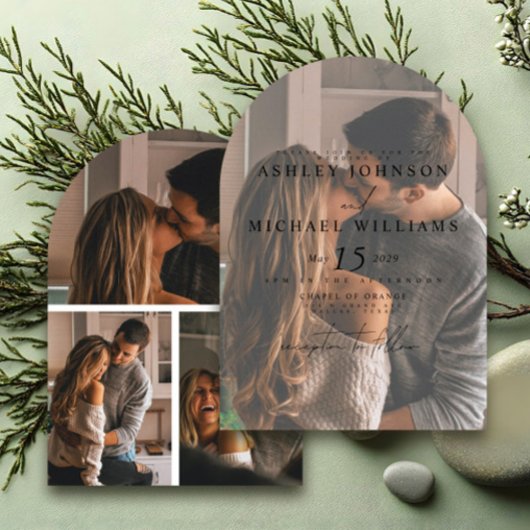 Élégant Faire-part de mariage de recouvrement de 4