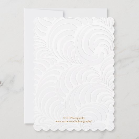 Elégant Faire-part de mariage de Roses Blanches (Dos)