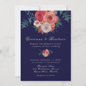 Élégant faire-part de mariage de roses bleues (Devant)