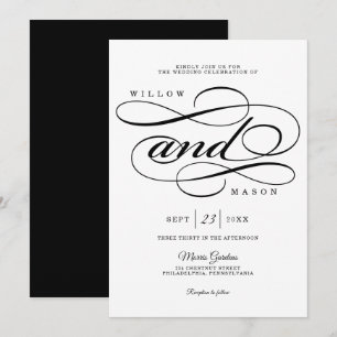 Élégant Faire-part de mariage de script de calligr