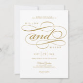 Élégant Faire-part de mariage de script de calligr (Devant)