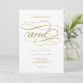 Élégant Faire-part de mariage de script de calligr (Debout devant)