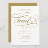 Élégant Faire-part de mariage de script de calligr (Devant / Derrière)