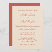 Élégant Faire-part de mariage de script en terre c (Devant / Derrière)