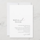 Élégant Faire-part de mariage de script minimalist (Devant)