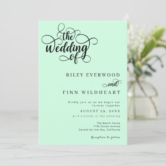 Élégant Faire-part de mariage de script moderne (Debout devant)