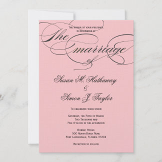 Élégant Faire-part de mariage de script - Noir & B