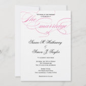 Élégant Faire-part de mariage de script - rose (Devant)