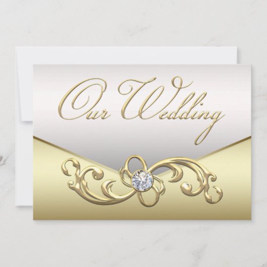 Élégant Faire-part de mariage de torsion diamant o (Devant)