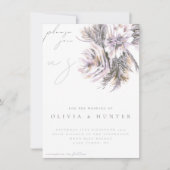 Elégant Faire-part de mariage de tourbe d'aquarell (Devant)