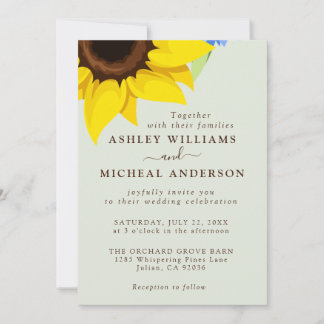 Élégant Faire-part de mariage De Tournesol Avec Ph