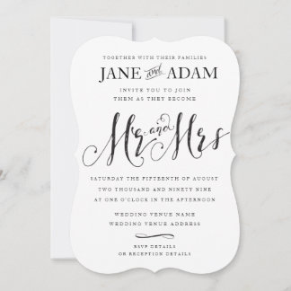 Élégant Faire-part de mariage de typographie M & M