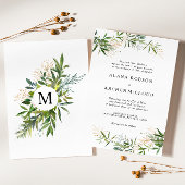 Élégant Faire-part de mariage de verdure d'olive