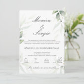 Elégant Faire-part de mariage de verdure en espagn (Debout devant)